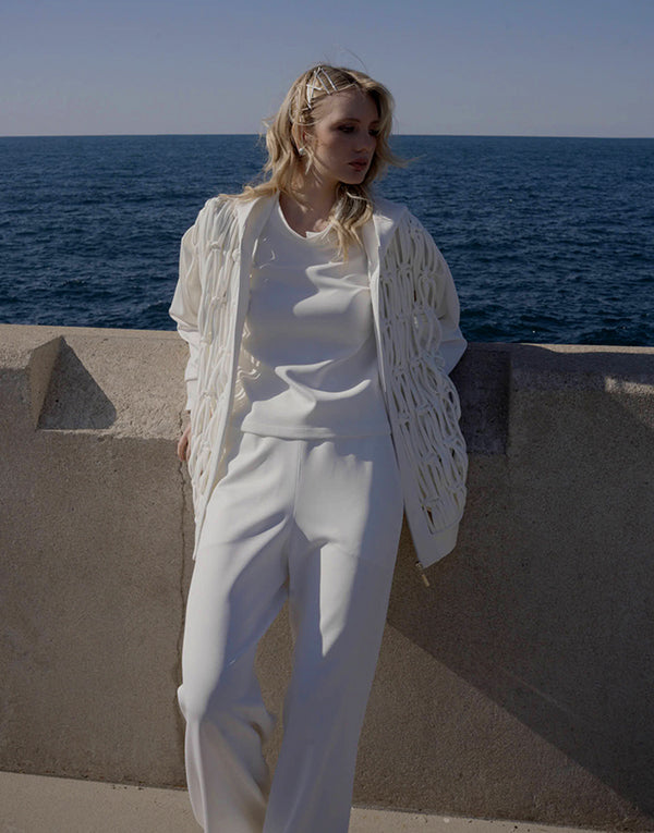 Women's White Straight Leg Pants