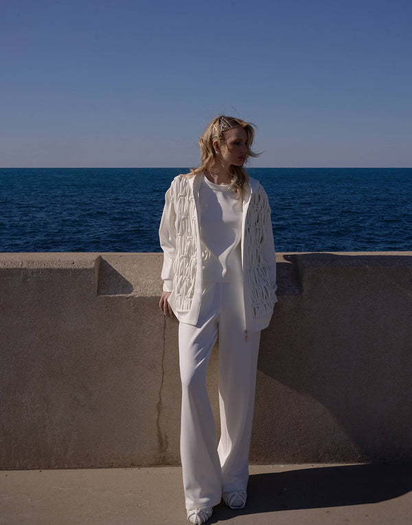 Mare Women's Zip-Up Set in White